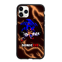 Чехол iPhone 11 Pro матовый SONIC EXE Молнии, цвет: 3D-черный