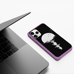 Чехол iPhone 11 Pro матовый Лунная Музыкальная Дорожка, цвет: 3D-фиолетовый — фото 2