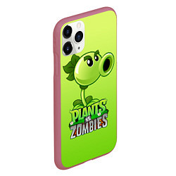 Чехол iPhone 11 Pro матовый Plants vs Zombies - Горохострел, цвет: 3D-малиновый — фото 2