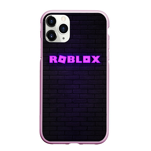 Чехол iPhone 11 Pro матовый ROBLOX NEON LOGO ИГРА РОБЛОКС / 3D-Розовый – фото 1