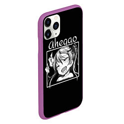 Чехол iPhone 11 Pro матовый АХЕГАО AHEGAO аниме, цвет: 3D-фиолетовый — фото 2