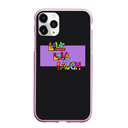 Чехол iPhone 11 Pro матовый Live, Love, Lauch Ромеро Бритто, цвет: 3D-розовый