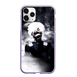 Чехол iPhone 11 Pro матовый Токийский Гуль в Дыму Tokyo Ghoul Smoke, цвет: 3D-светло-сиреневый