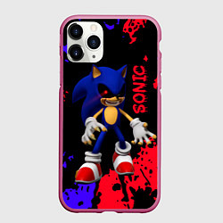 Чехол iPhone 11 Pro матовый Соник екзе Sonic exe, цвет: 3D-малиновый