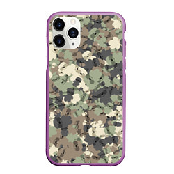 Чехол iPhone 11 Pro матовый Камуфляж с уточками Lalafanfan, цвет: 3D-фиолетовый