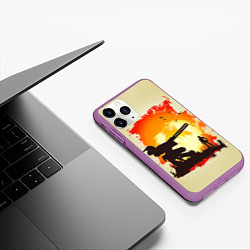 Чехол iPhone 11 Pro матовый Снейк и Метал Гир, цвет: 3D-фиолетовый — фото 2