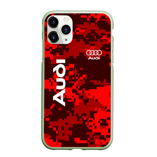 Чехол iPhone 11 Pro матовый Audi Pixel / 3D-Салатовый – фото 1