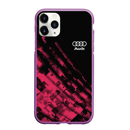 Чехол iPhone 11 Pro матовый Audi Текстура / 3D-Фиолетовый – фото 1