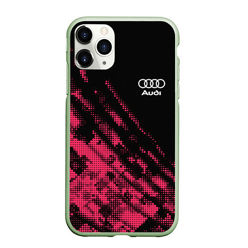 Чехол iPhone 11 Pro матовый Audi Текстура / 3D-Салатовый – фото 1