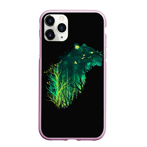 Чехол iPhone 11 Pro матовый Дух Тигра Неоновый Тигр / 3D-Розовый – фото 1