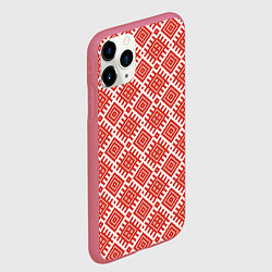 Чехол iPhone 11 Pro матовый Славянская Обережная Вышивка Плодородие, цвет: 3D-малиновый — фото 2