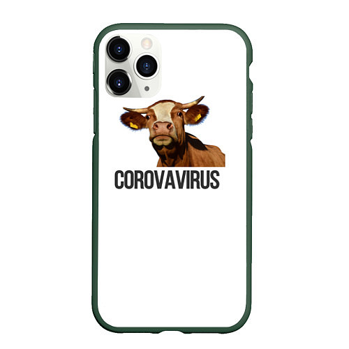 Чехол iPhone 11 Pro матовый Corovavirus / 3D-Темно-зеленый – фото 1