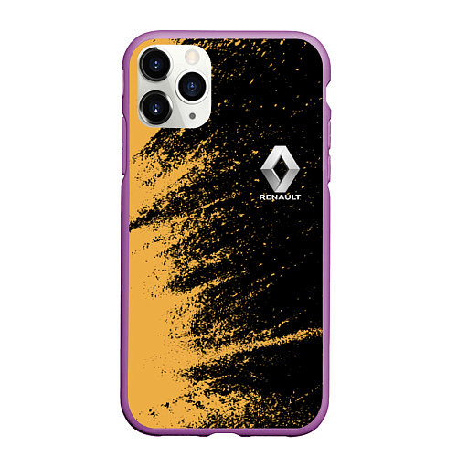 Чехол iPhone 11 Pro матовый Renault Logo / 3D-Фиолетовый – фото 1