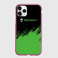 Чехол iPhone 11 Pro матовый Renault автомобильный бренд, цвет: 3D-малиновый