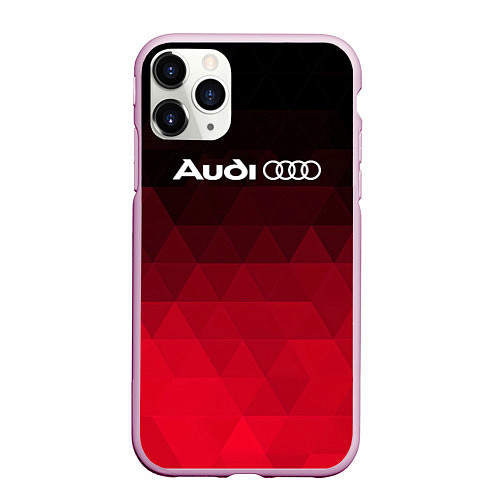 Чехол iPhone 11 Pro матовый Audi геометрия / 3D-Розовый – фото 1