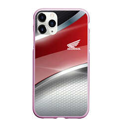 Чехол iPhone 11 Pro матовый Honda Текстура, цвет: 3D-розовый