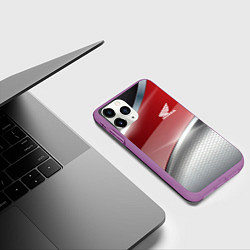 Чехол iPhone 11 Pro матовый Honda Текстура, цвет: 3D-фиолетовый — фото 2