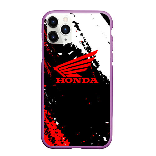 Чехол iPhone 11 Pro матовый Honda Logo Auto / 3D-Фиолетовый – фото 1