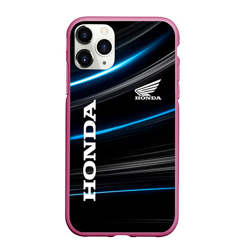 Чехол iPhone 11 Pro матовый Honda Хонда / 3D-Малиновый – фото 1