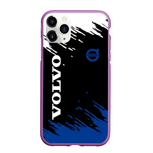 Чехол iPhone 11 Pro матовый Volvo - Texture / 3D-Фиолетовый – фото 1