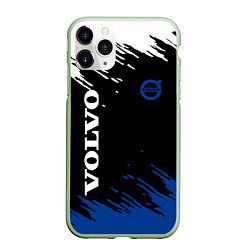 Чехол iPhone 11 Pro матовый Volvo - Texture, цвет: 3D-салатовый