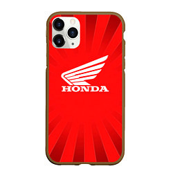 Чехол iPhone 11 Pro матовый Honda красные линии, цвет: 3D-коричневый