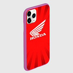 Чехол iPhone 11 Pro матовый Honda красные линии, цвет: 3D-фиолетовый — фото 2