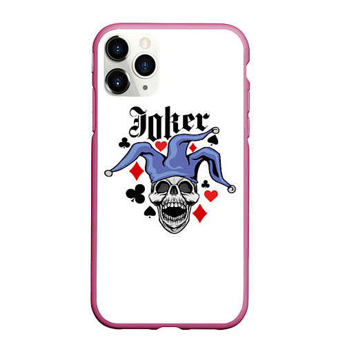 Чехол iPhone 11 Pro матовый JOKER Джокер / 3D-Малиновый – фото 1