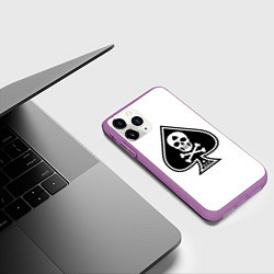 Чехол iPhone 11 Pro матовый Пиковый Туз, цвет: 3D-фиолетовый — фото 2
