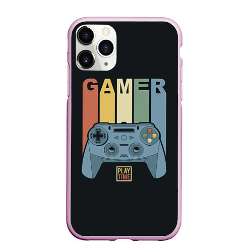 Чехол iPhone 11 Pro матовый GAMER Геймер / 3D-Розовый – фото 1