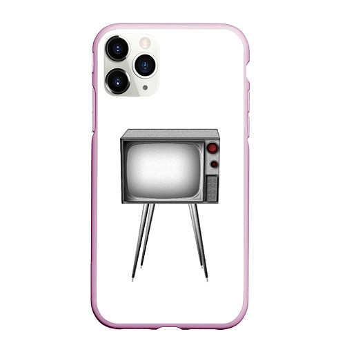 Чехол iPhone 11 Pro матовый Старый телевизор / 3D-Розовый – фото 1