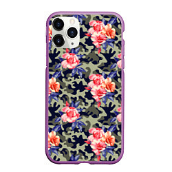 Чехол iPhone 11 Pro матовый Military rose