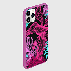 Чехол iPhone 11 Pro матовый Папоротниковый неон, цвет: 3D-фиолетовый — фото 2