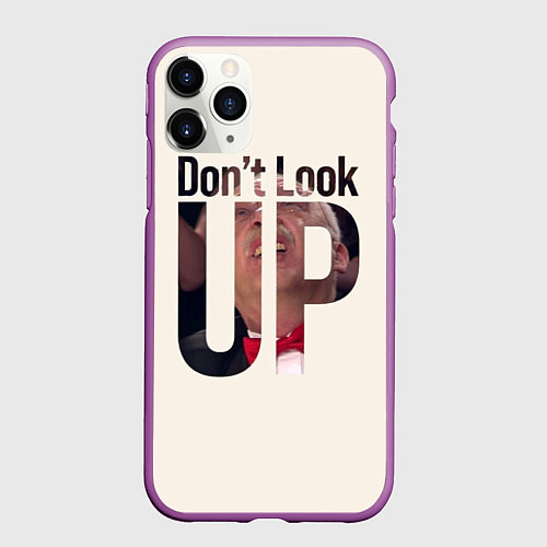 Чехол iPhone 11 Pro матовый Dont look upНе смотри на вверх / 3D-Фиолетовый – фото 1