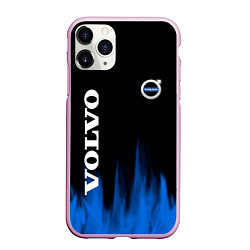 Чехол iPhone 11 Pro матовый Volvo синий огонь