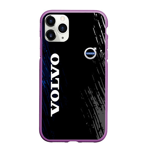 Чехол iPhone 11 Pro матовый Volvo марка автомобиля / 3D-Фиолетовый – фото 1