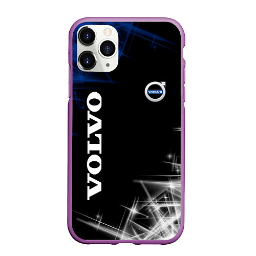 Чехол iPhone 11 Pro матовый Volvo отражения / 3D-Фиолетовый – фото 1