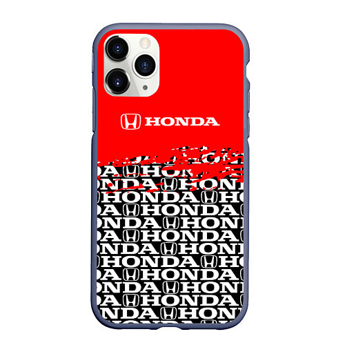 Чехол iPhone 11 Pro матовый Honda - Pattern / 3D-Серый – фото 1