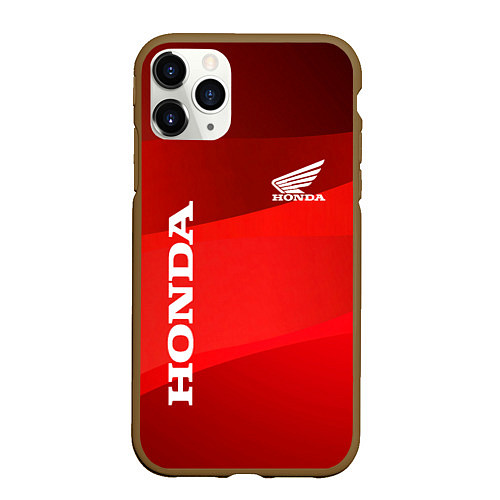 Чехол iPhone 11 Pro матовый Honda - Red / 3D-Коричневый – фото 1