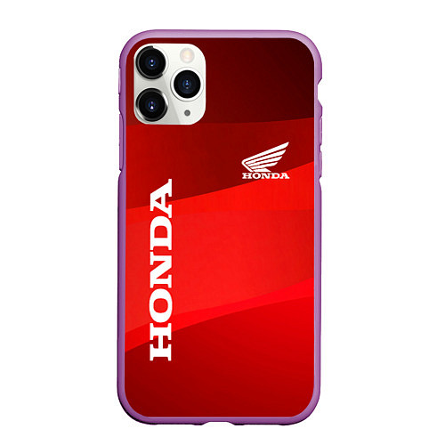 Чехол iPhone 11 Pro матовый Honda - Red / 3D-Фиолетовый – фото 1