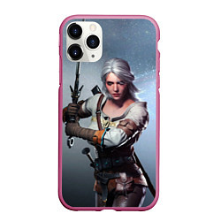 Чехол iPhone 11 Pro матовый Ciri sword, цвет: 3D-малиновый