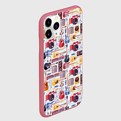Чехол iPhone 11 Pro матовый Рок Музыкант, цвет: 3D-малиновый — фото 2