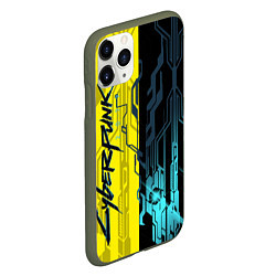 Чехол iPhone 11 Pro матовый CYBERPUNK 2077 Логотип, цвет: 3D-темно-зеленый — фото 2