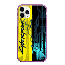 Чехол iPhone 11 Pro матовый CYBERPUNK 2077 Логотип, цвет: 3D-фиолетовый