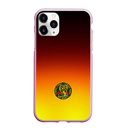 Чехол iPhone 11 Pro матовый Кобра Кай Cobra Kai Gadient / 3D-Розовый – фото 1