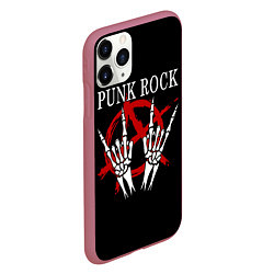 Чехол iPhone 11 Pro матовый Punk Rock Панки Хой, цвет: 3D-малиновый — фото 2