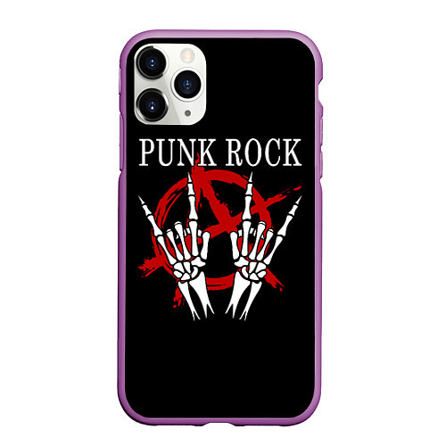 Чехол iPhone 11 Pro матовый Punk Rock Панки Хой / 3D-Фиолетовый – фото 1