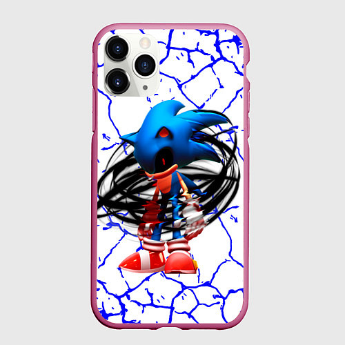 Чехол iPhone 11 Pro матовый СОНИК EXE ТЕМНЫЙ СОНИК / 3D-Малиновый – фото 1