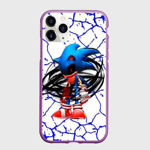 Чехол iPhone 11 Pro матовый СОНИК EXE ТЕМНЫЙ СОНИК / 3D-Фиолетовый – фото 1