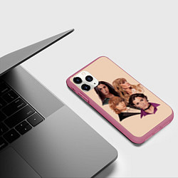 Чехол iPhone 11 Pro матовый Манескин арт, цвет: 3D-малиновый — фото 2